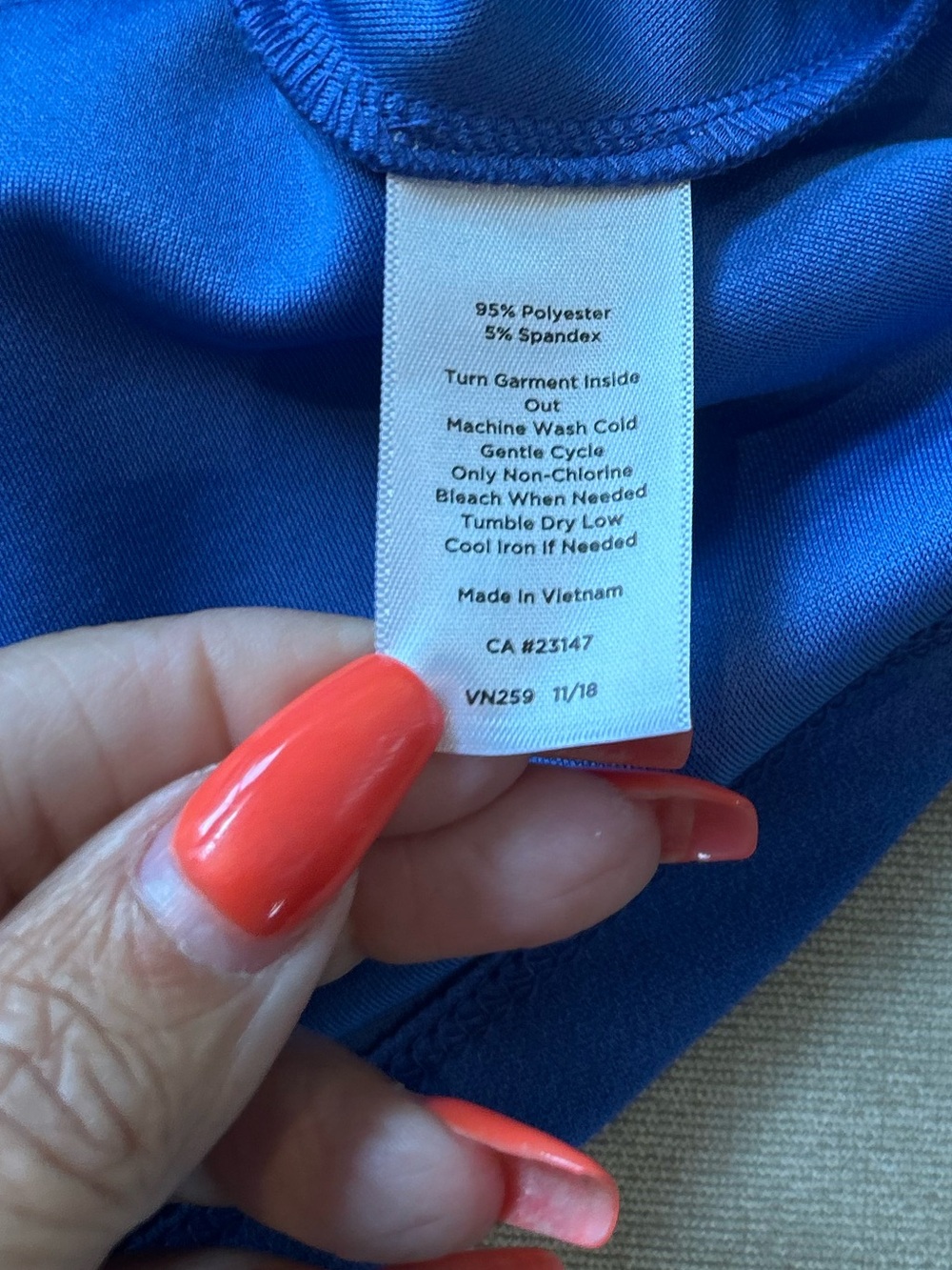 Talbots Tie Front Shell Top - Blue - Picture 6 of 11